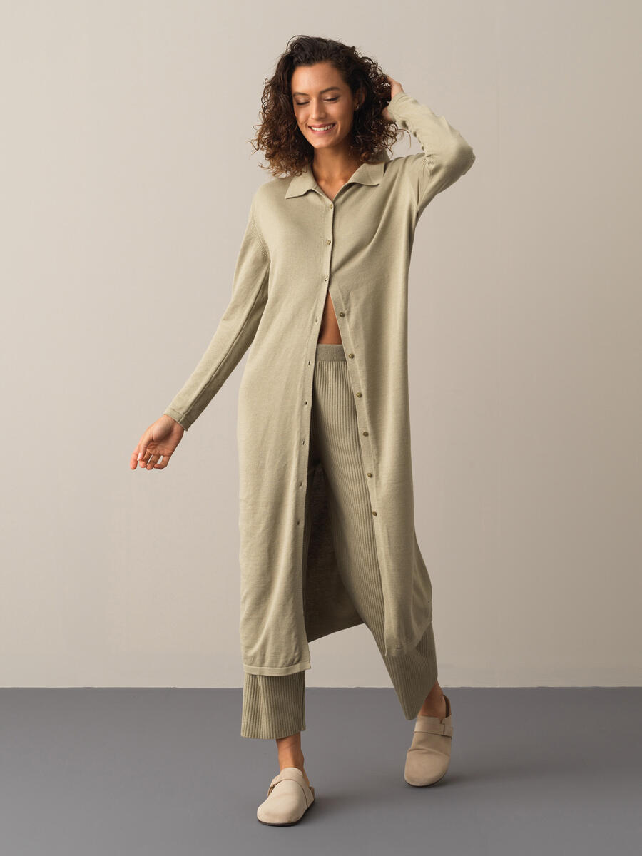 Cotton Oversized Long Cardigan - 3