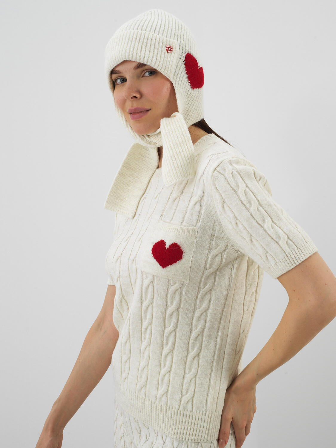 Ecru Natural Wool Textured Standard Fit Beret