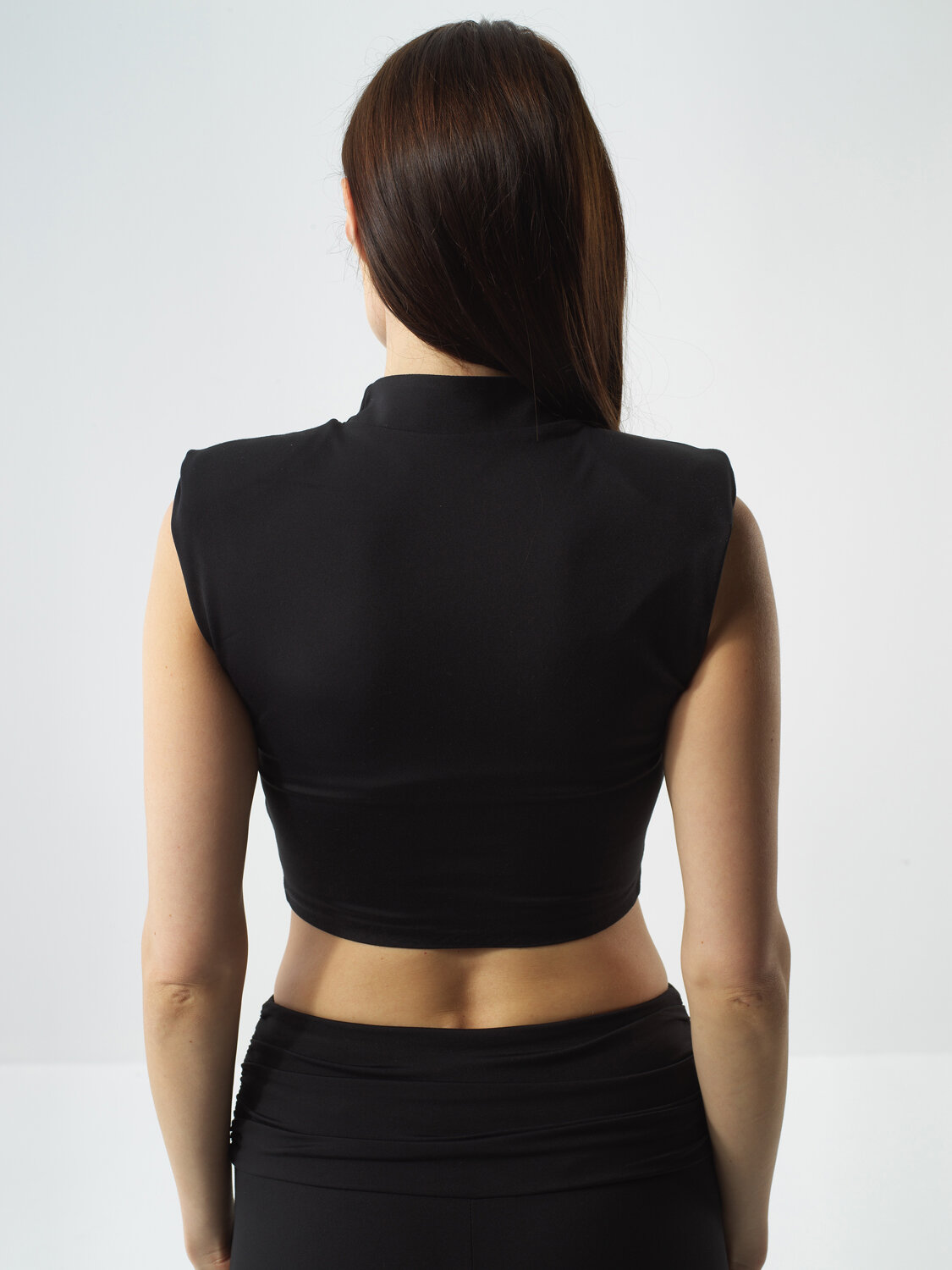 Black Flexible Textured Regular Fit Blouse - Xint