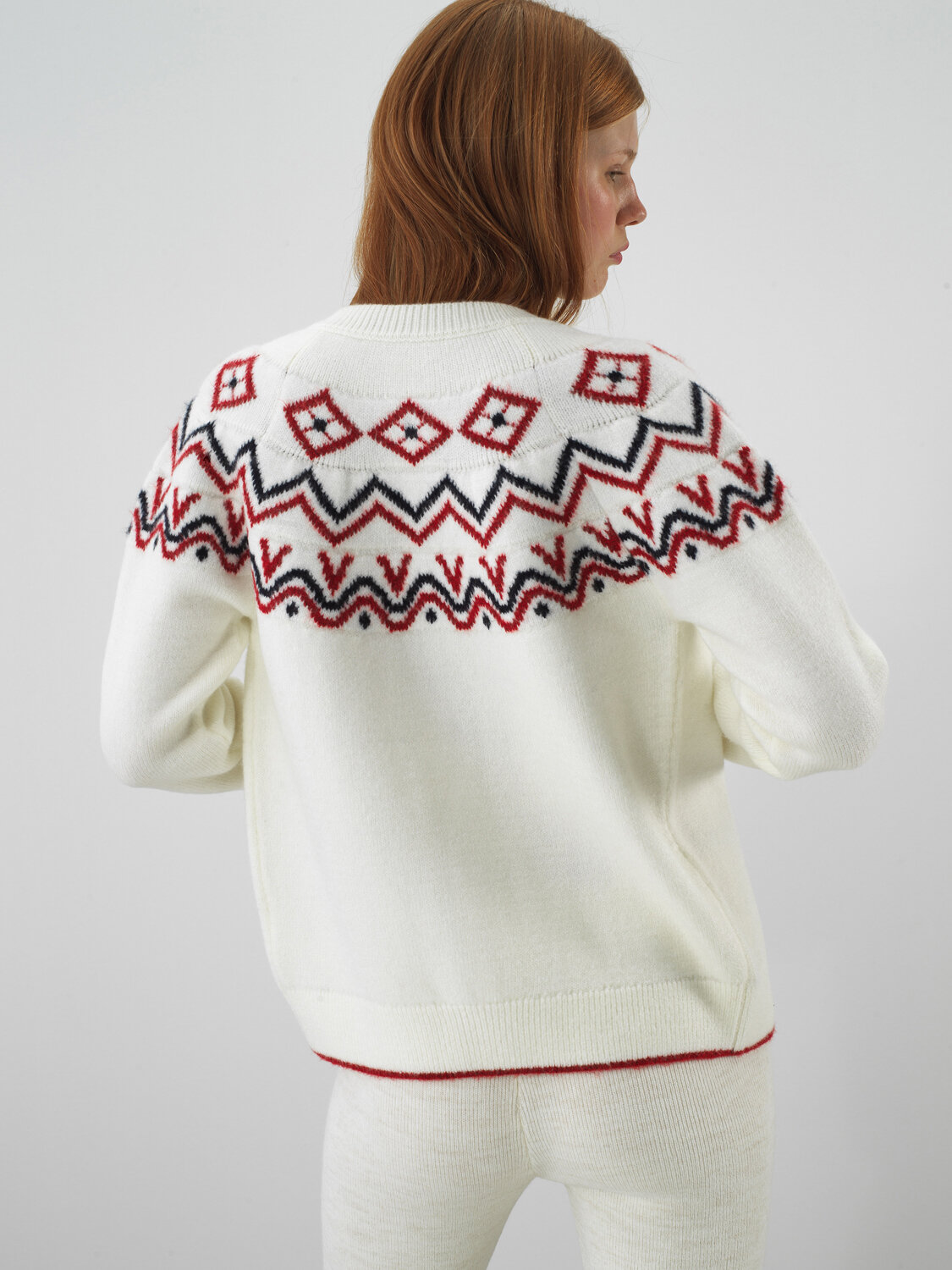 Ecru Soft Texture Oversized Cardigan - Xint