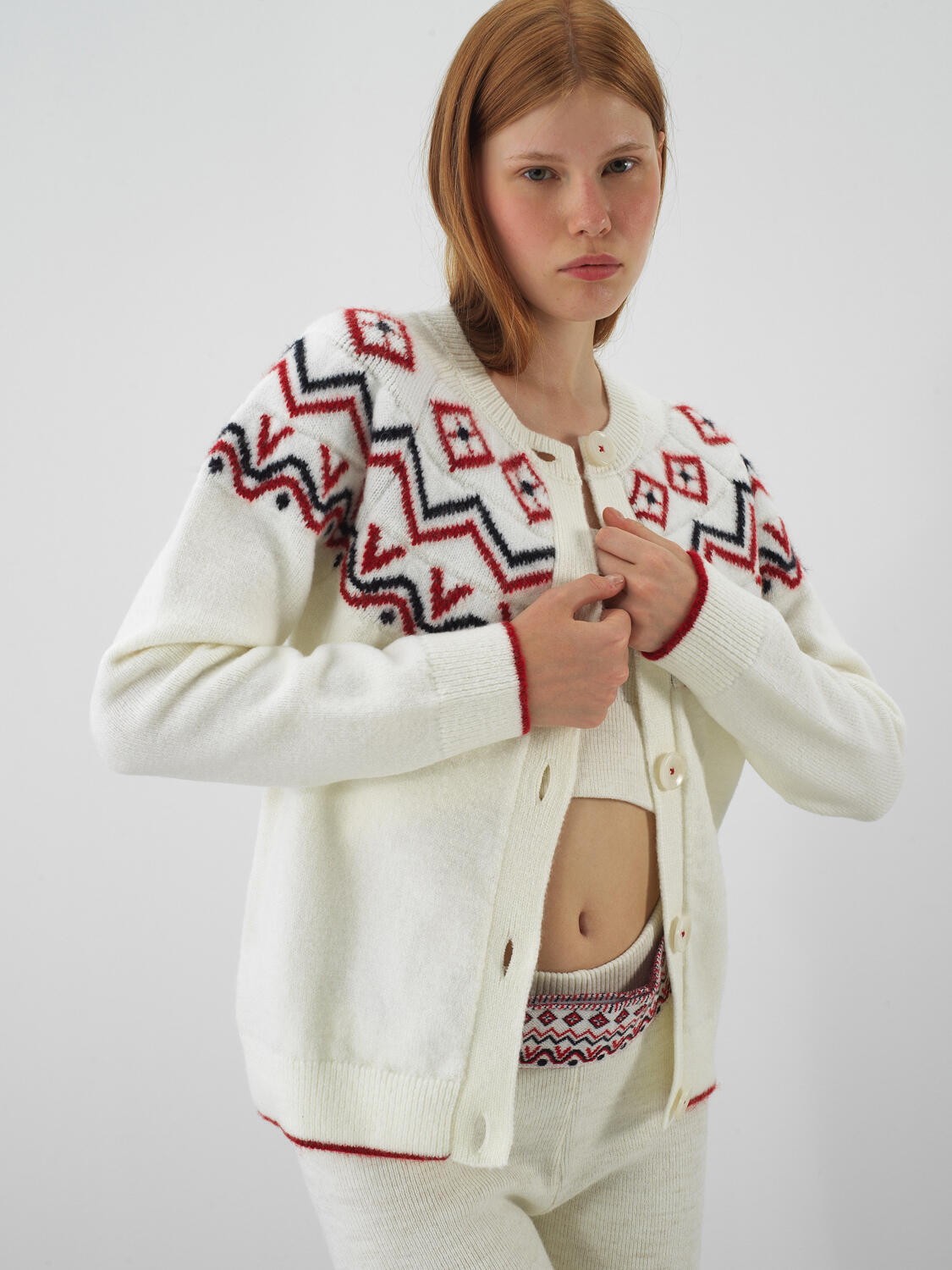 Ecru Soft Texture Oversized Cardigan