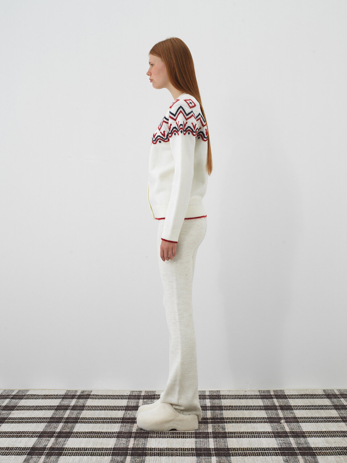 Ecru Soft Texture Oversized Cardigan - Xint