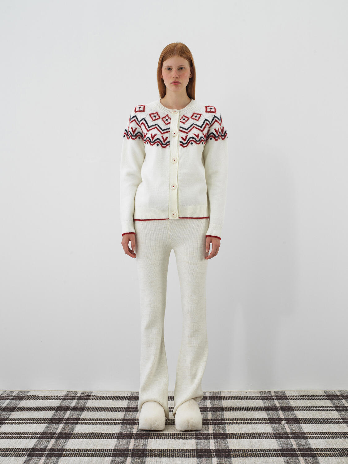 Ecru Soft Texture Oversized Cardigan - 2