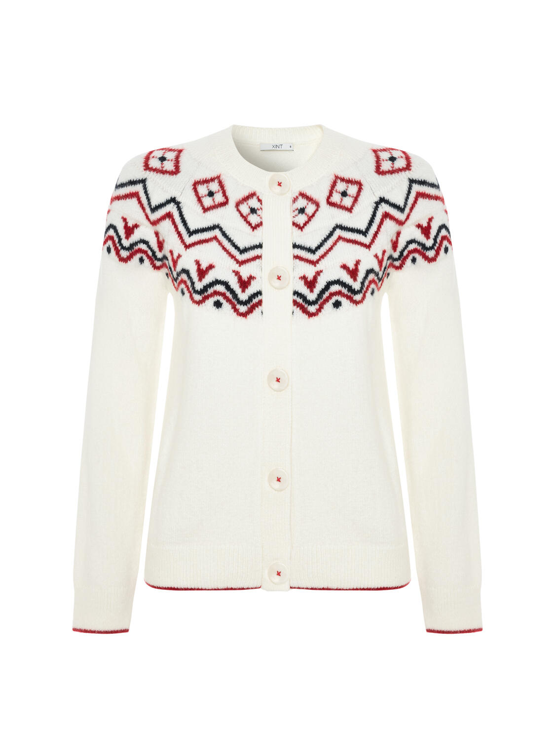 Ecru Soft Texture Oversized Cardigan - 4