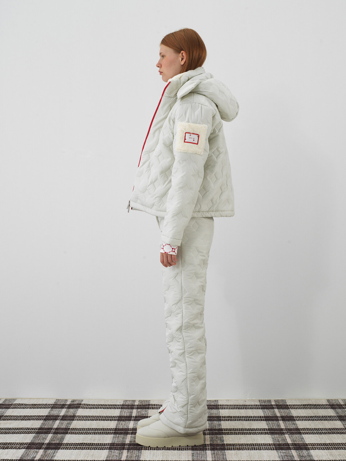 Ecru Quilted Textured Oversize Coat - Xint