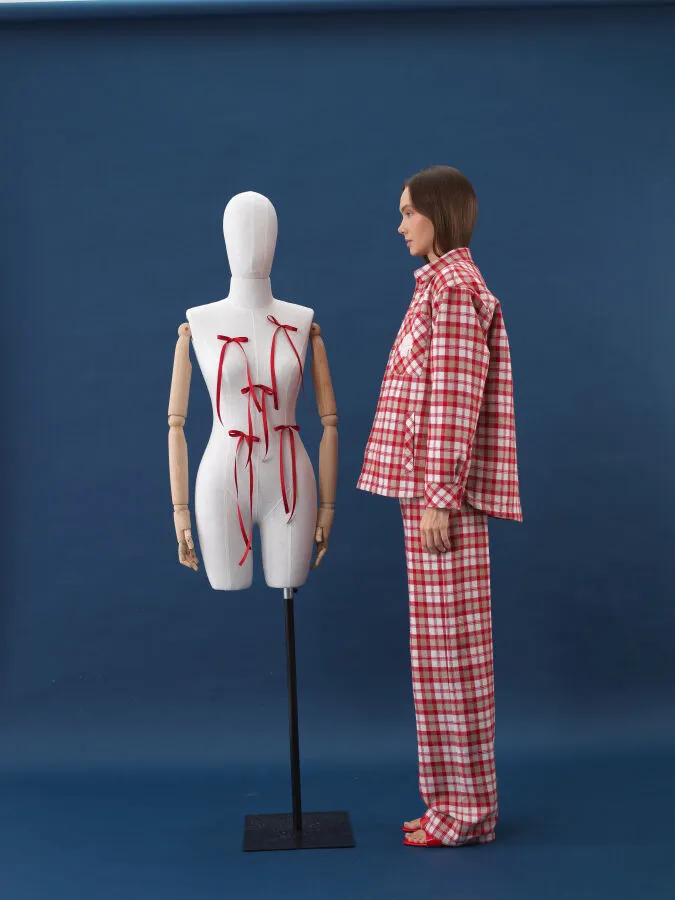 Plaid Patterned Coat - Xint