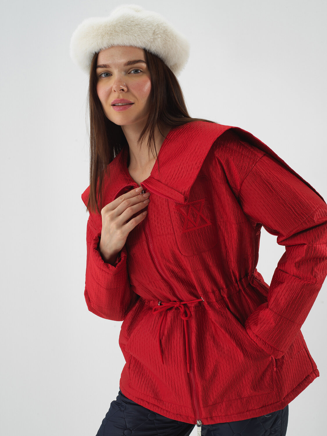 Red Oversize Coat That Maintains Its Form - Xint