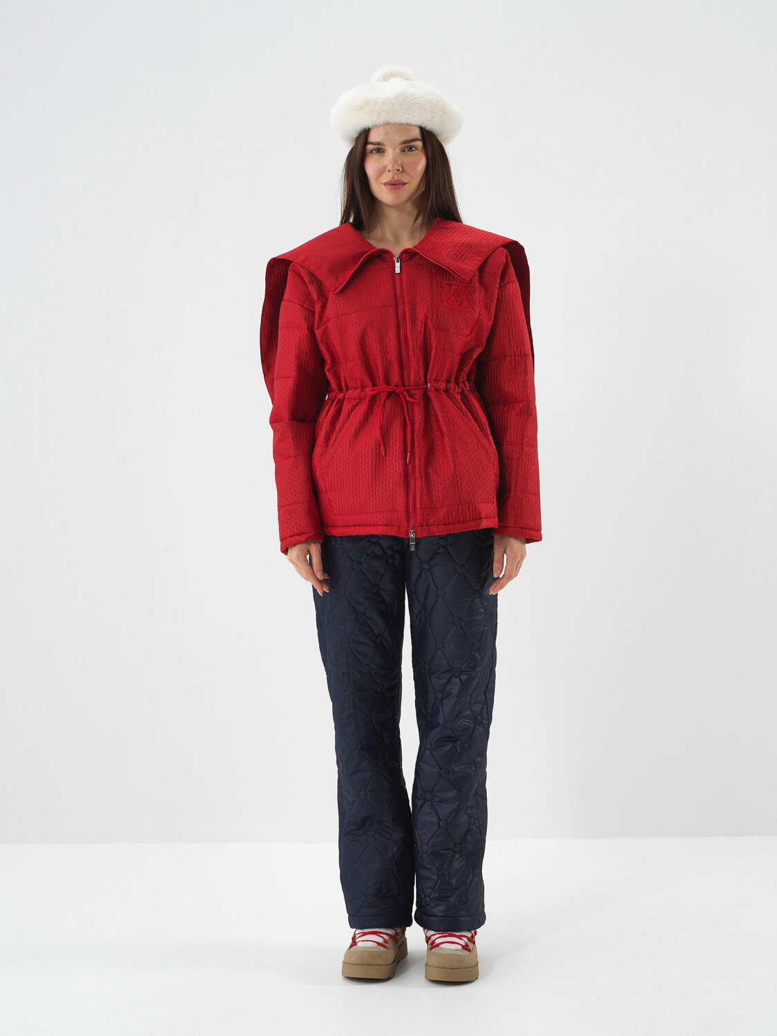 Red Oversize Coat That Maintains Its Form - Xint