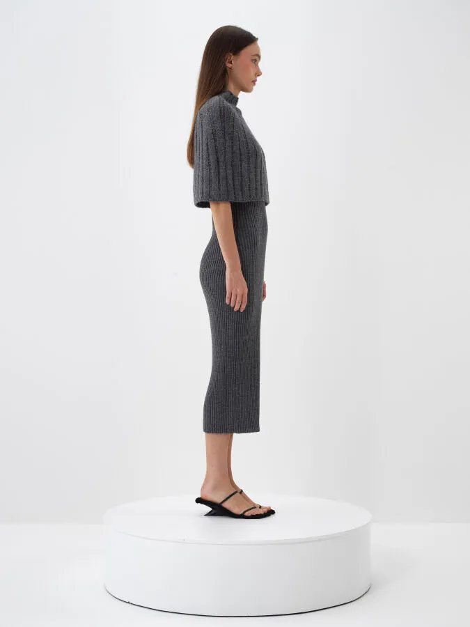 Wool Plain Dress - Xint