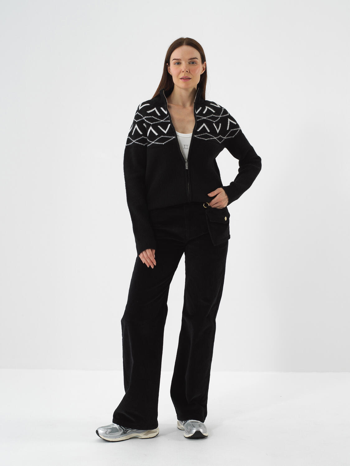 Black Soft Texture Oversized Jacket - 3