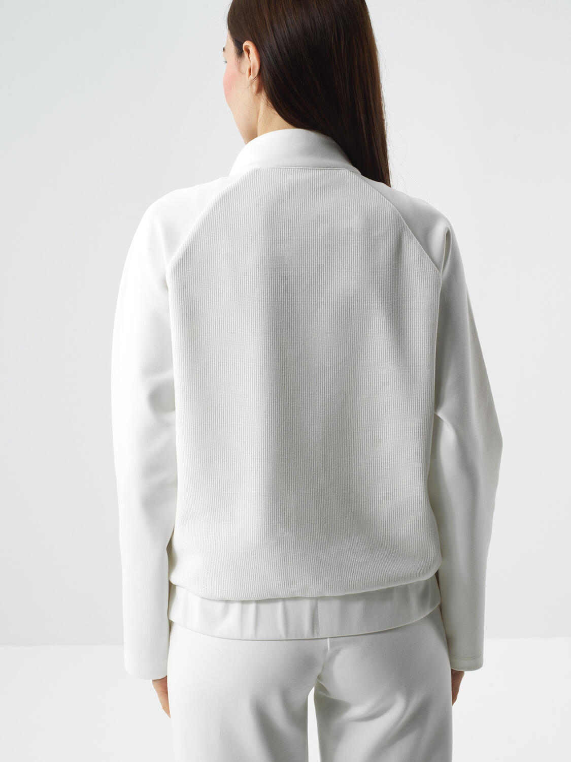 Ecru Cotton Textured Oversized Jacket - 4