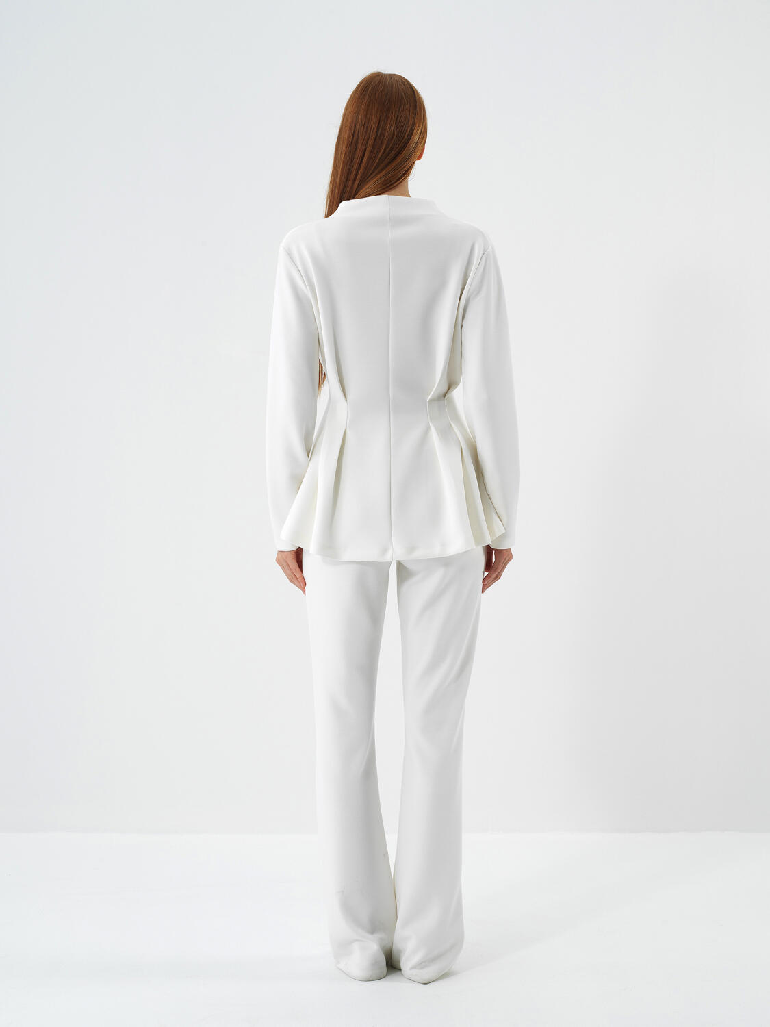 Ecru Modal Textured Regular Fit Jacket - 5