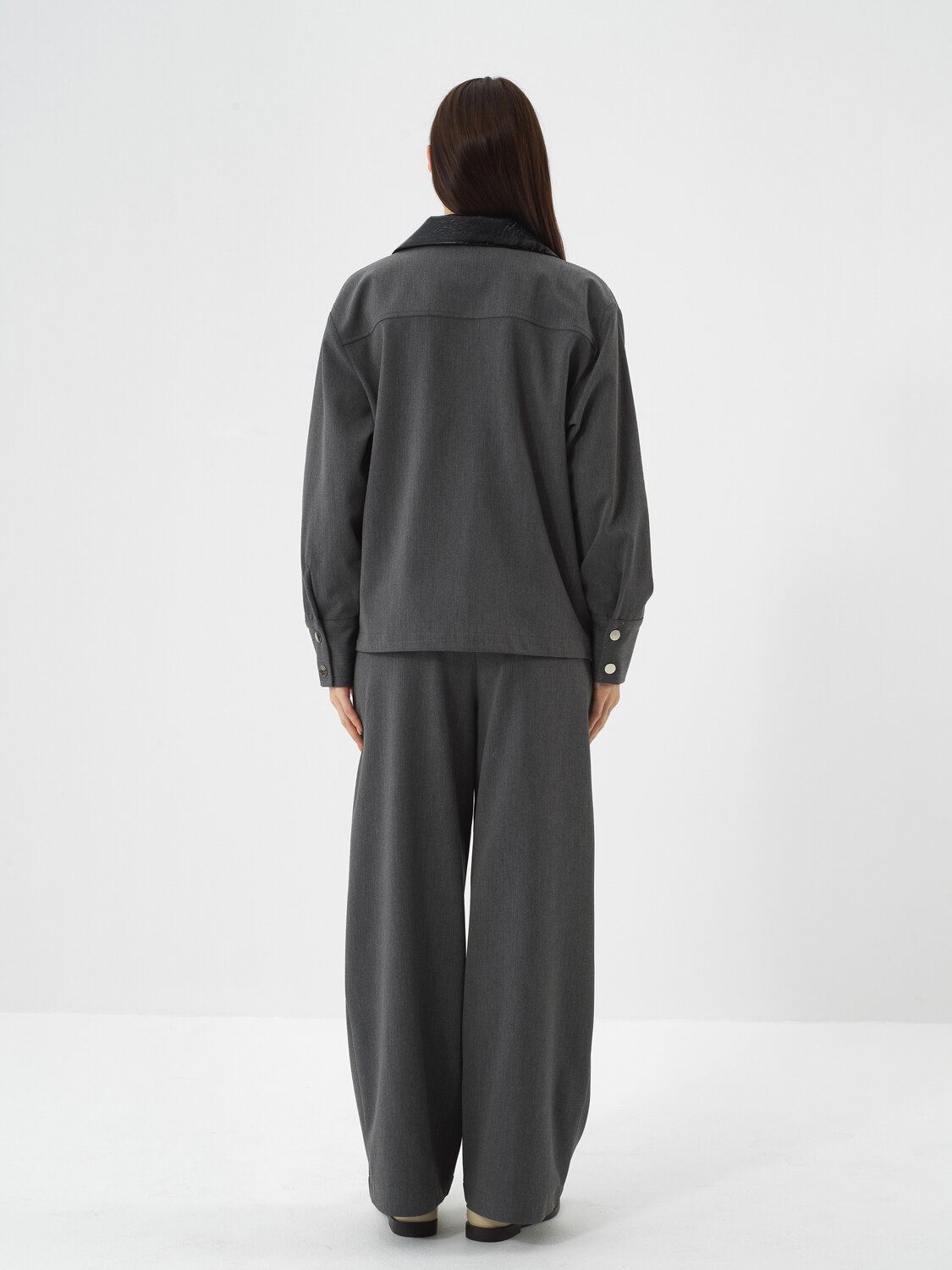 Grey Flexible Textured Oversize Jacket - Xint