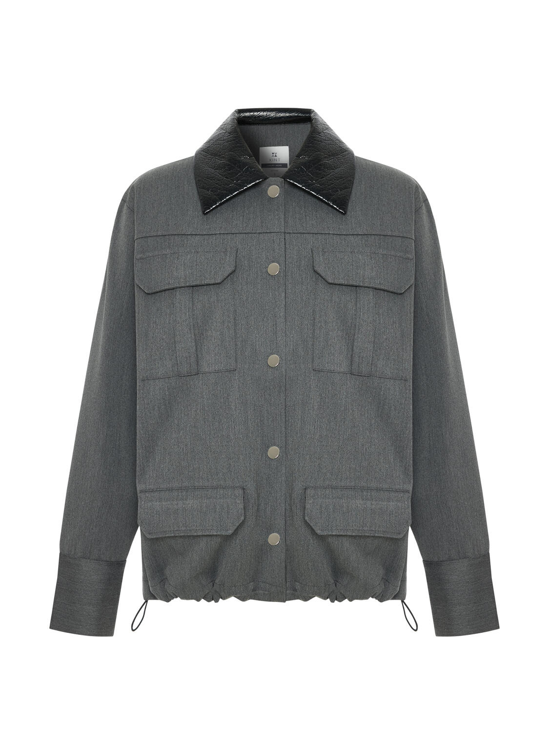 Grey Flexible Textured Oversize Jacket - 3