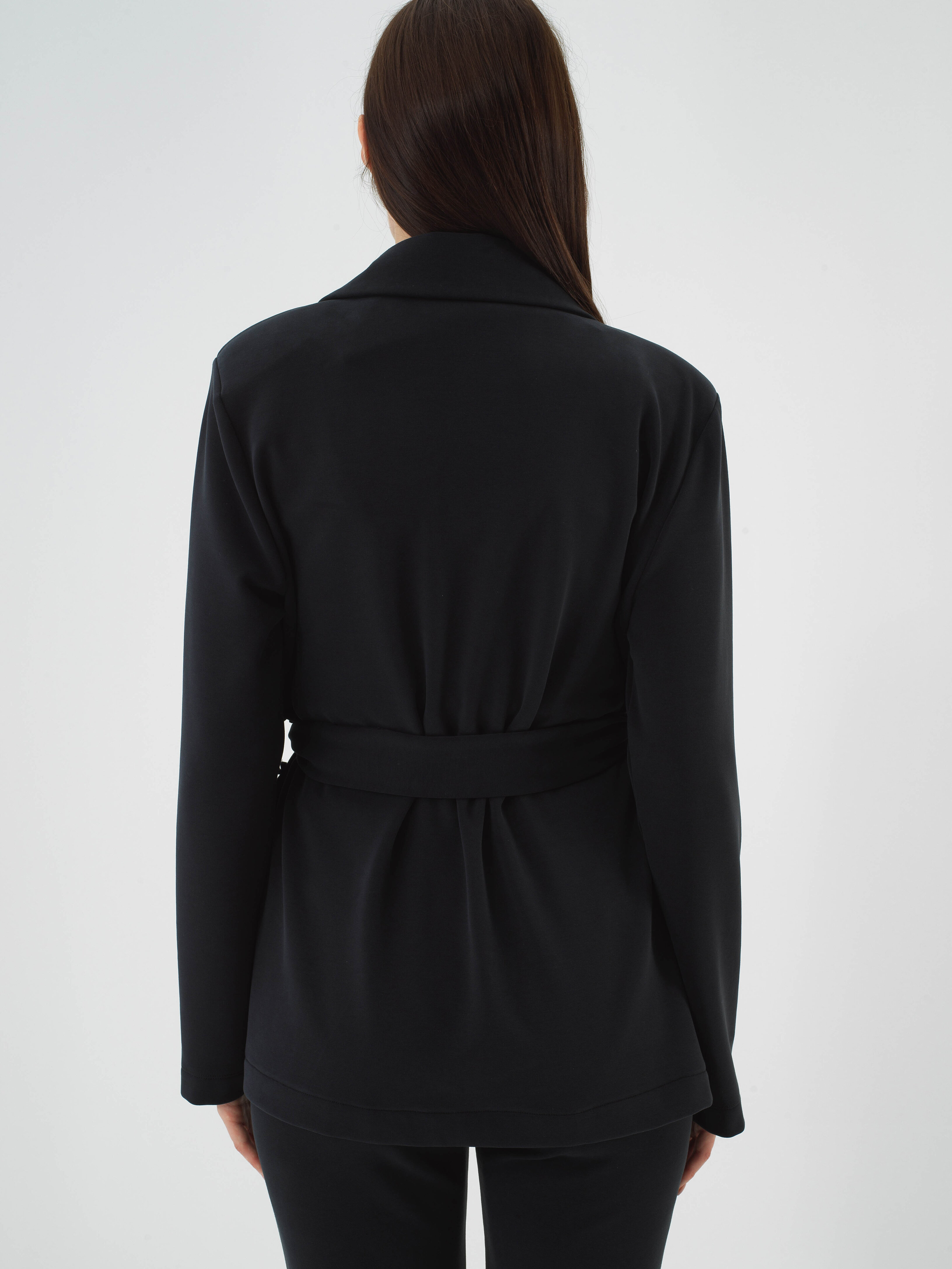 Navy Blue Modal Textured Oversized Jacket - Xint