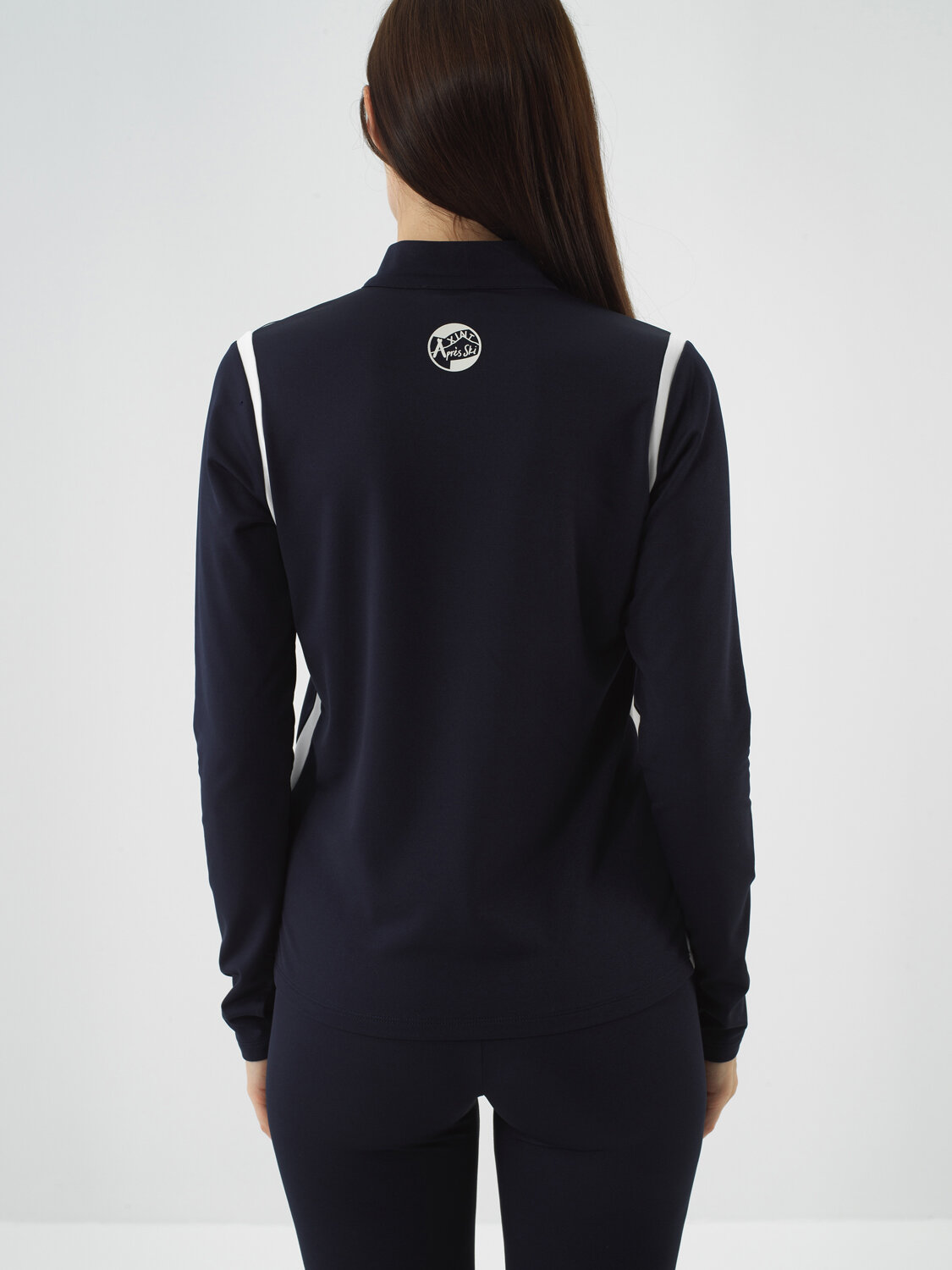 Navy Blue Flexible Textured Regular Fit Long Sleeve T-Shirt - Xint