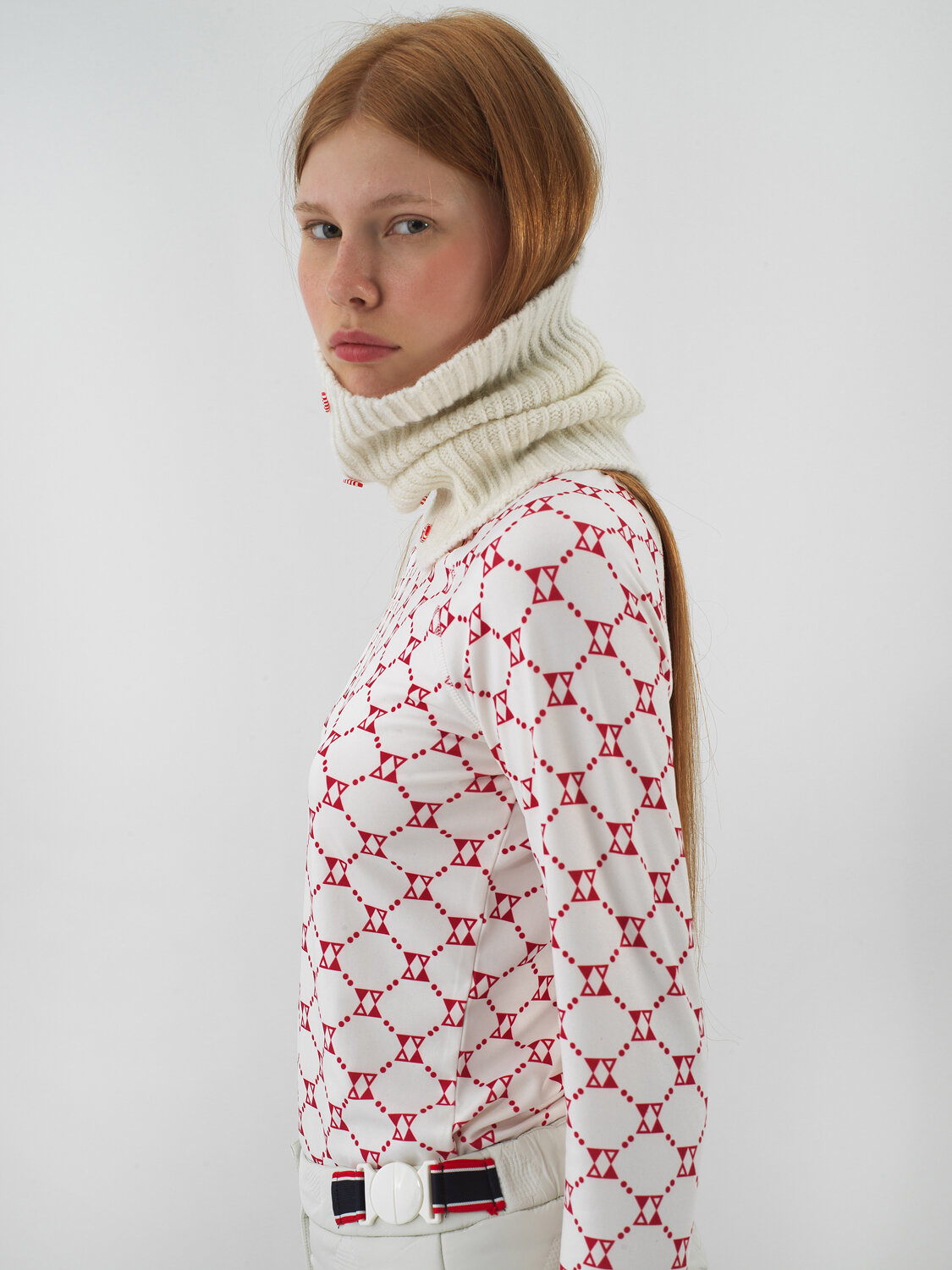 Ecru Natural Wool Textured Standard Fit Neck Collar - Xint