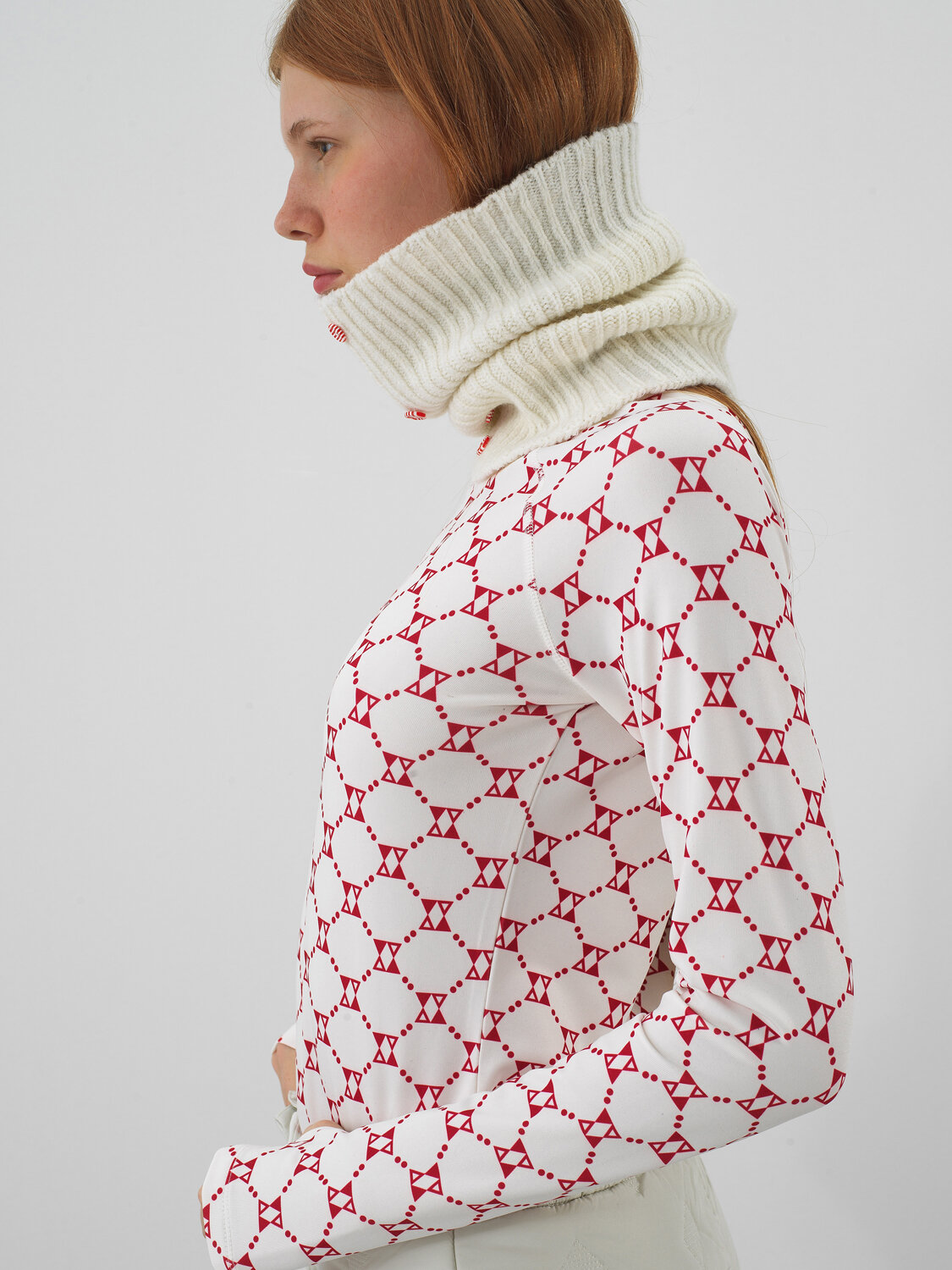 Ecru Natural Wool Textured Standard Fit Neck Collar - Xint