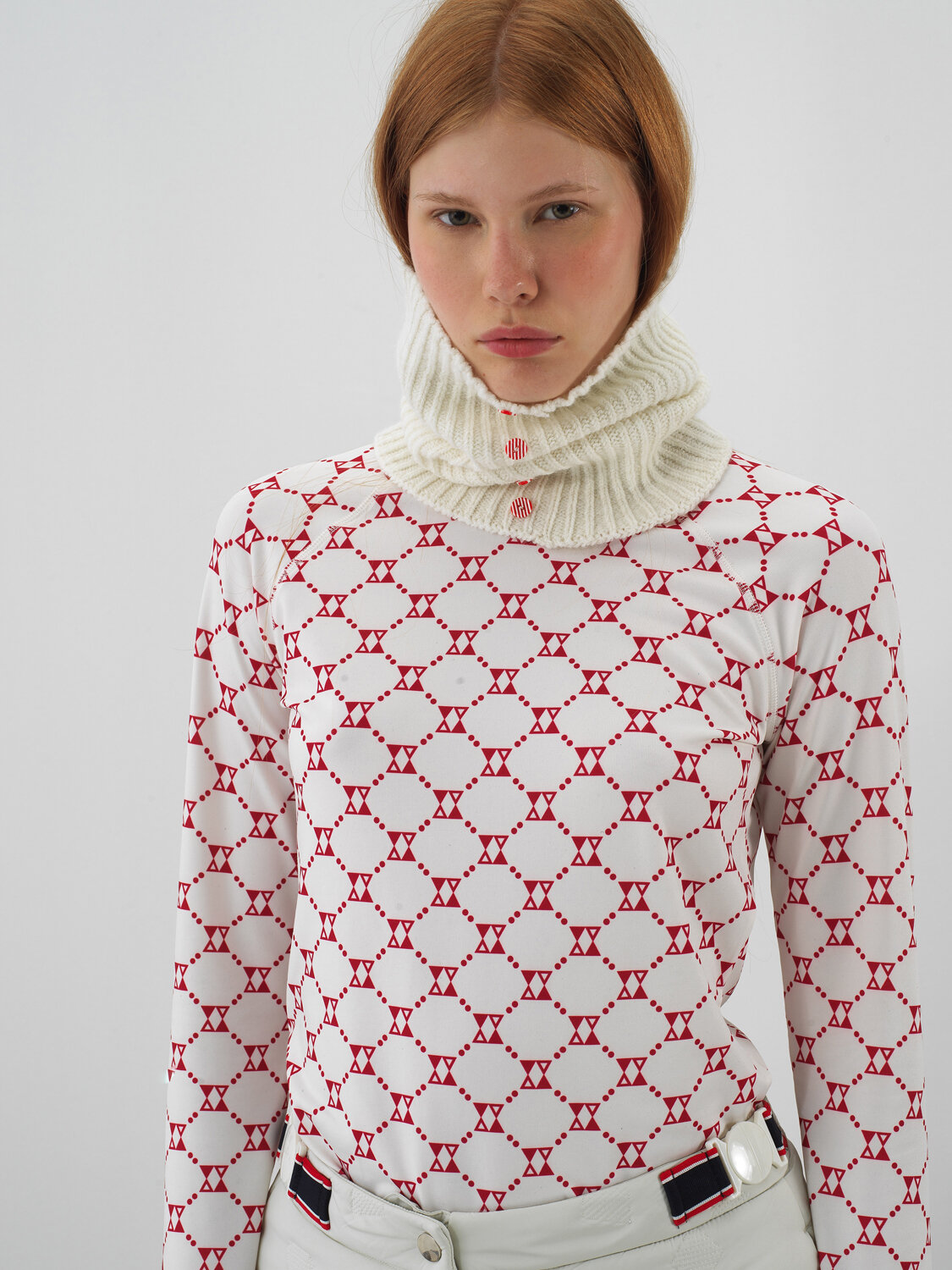 Ecru Natural Wool Textured Standard Fit Neck Collar - Xint