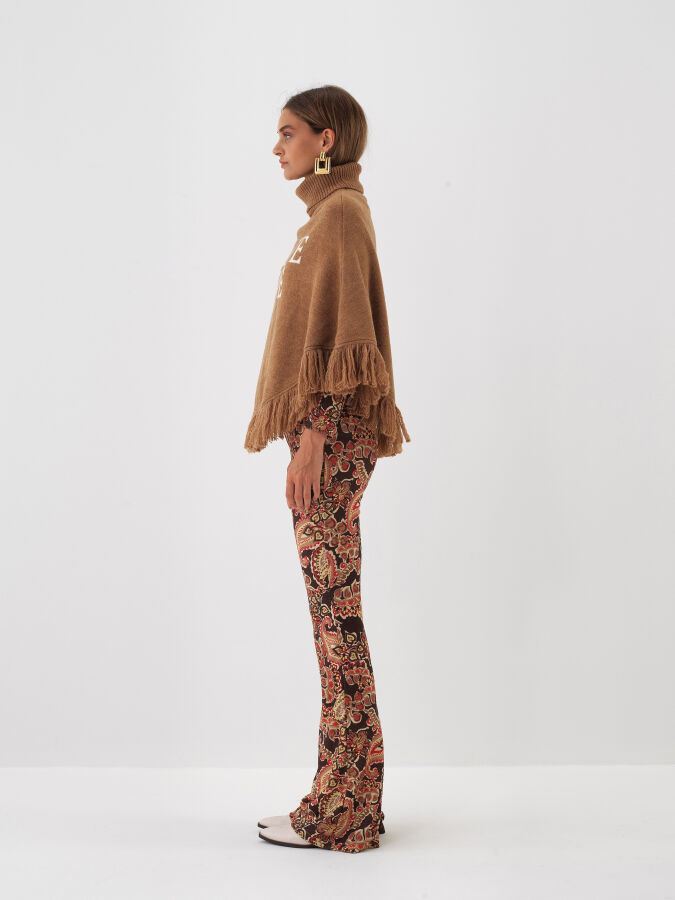 Patterned Mohair Poncho - Xint