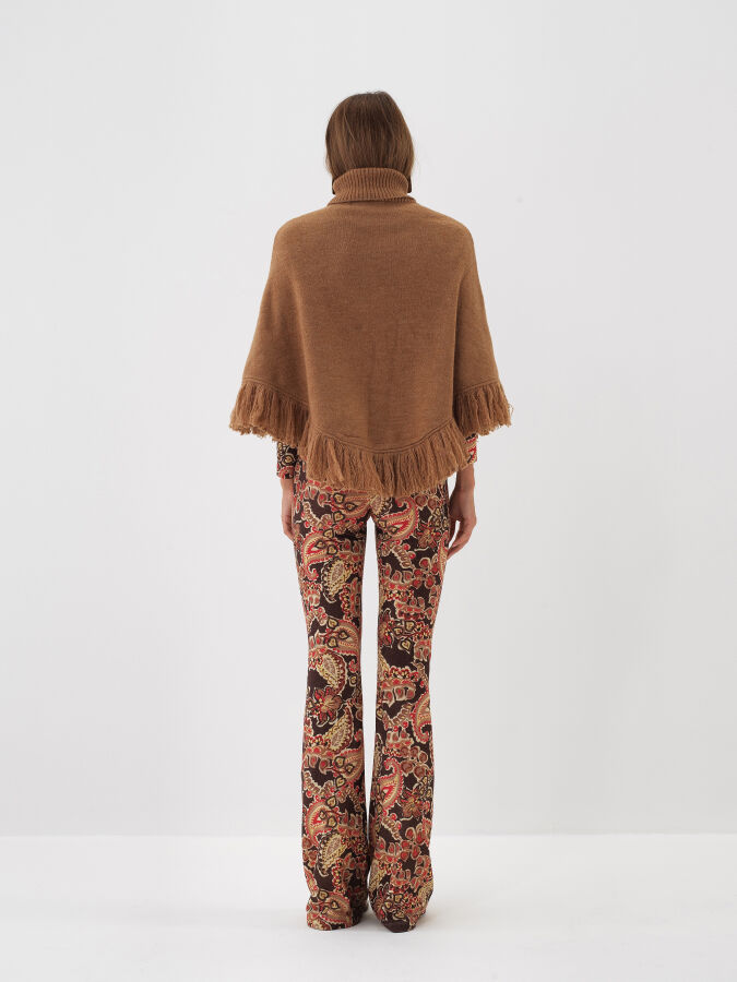 Patterned Mohair Poncho - Xint