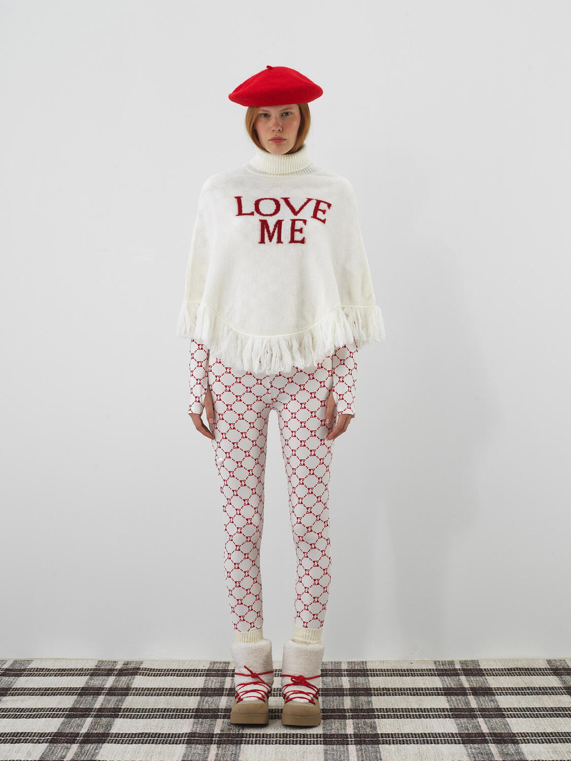 Patterned Mohair Poncho