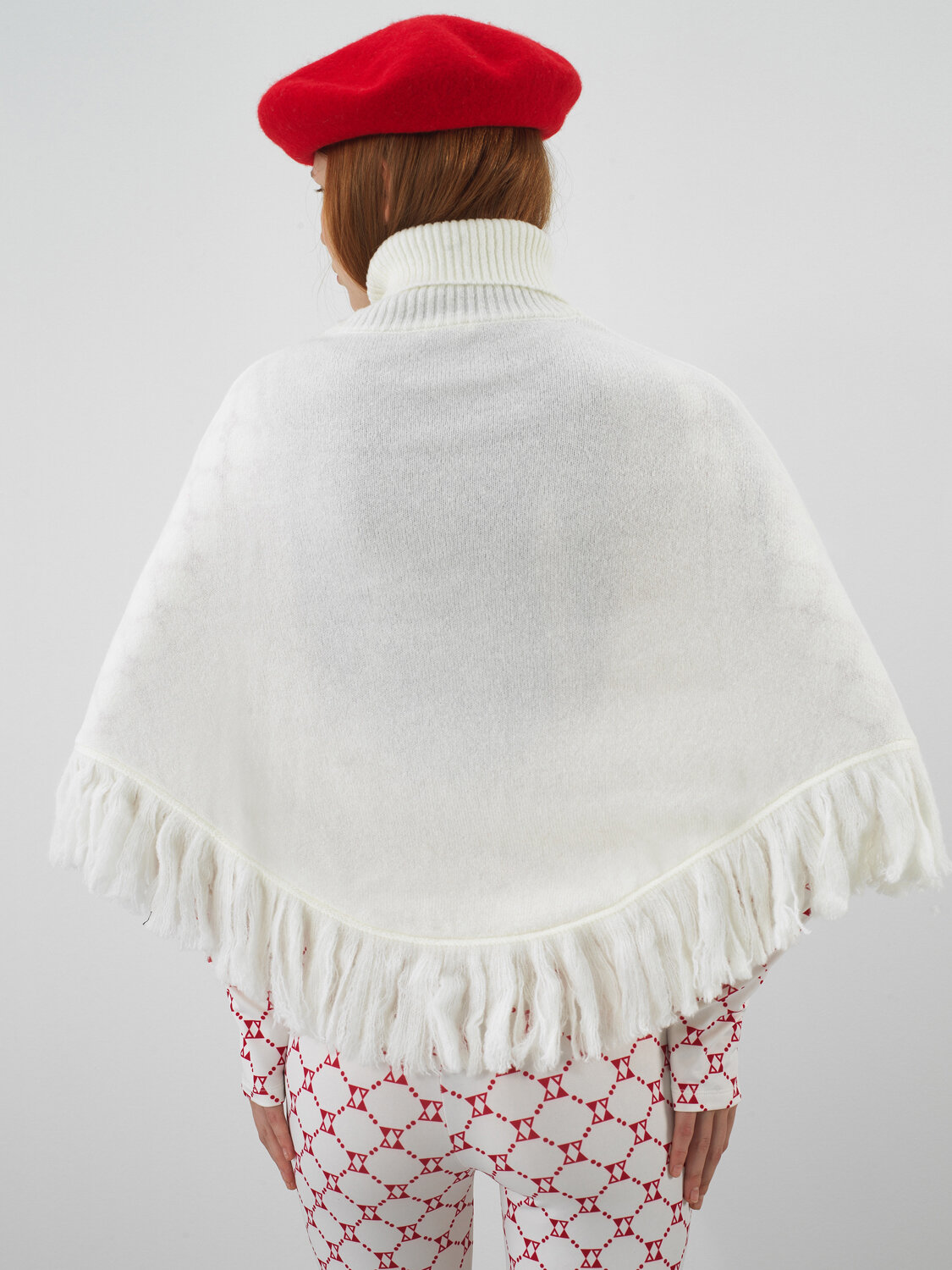 Patterned Mohair Poncho - Xint