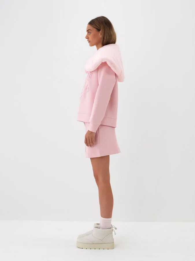 Plain Plush Poncho - Xint