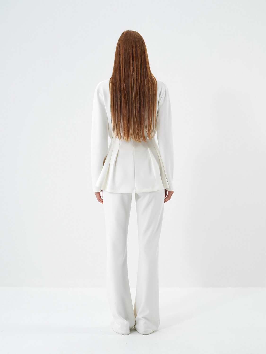 Ecru Modal Textured Regular Fit Trousers - Xint