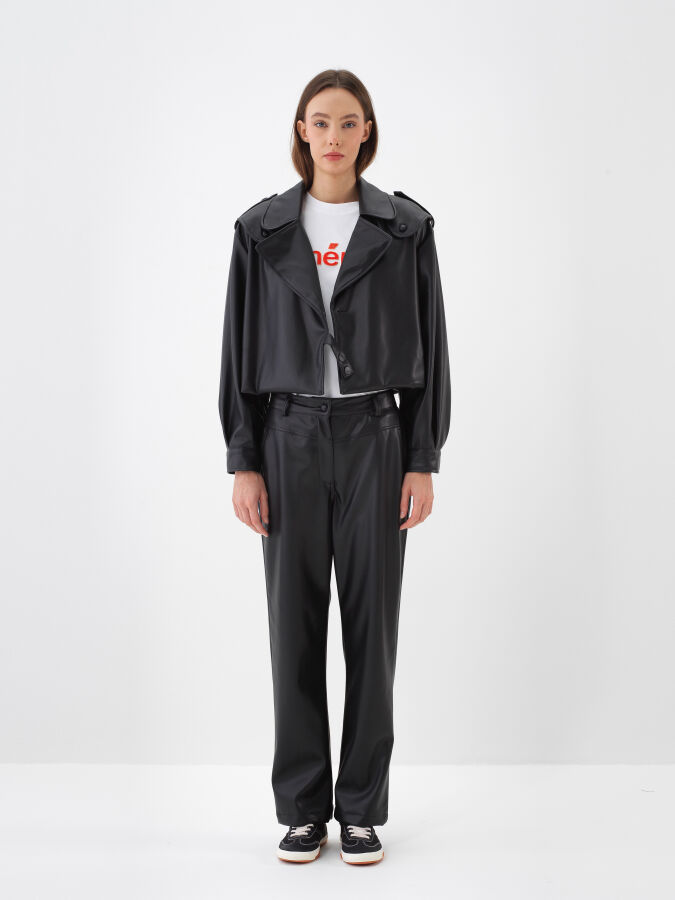 Leather Look Pants - Xint