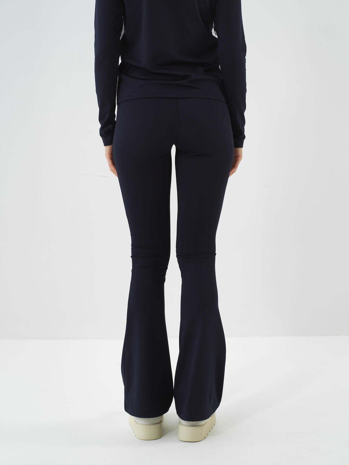 Navy Blue Flexible Textured Regular Fit Trousers - 4