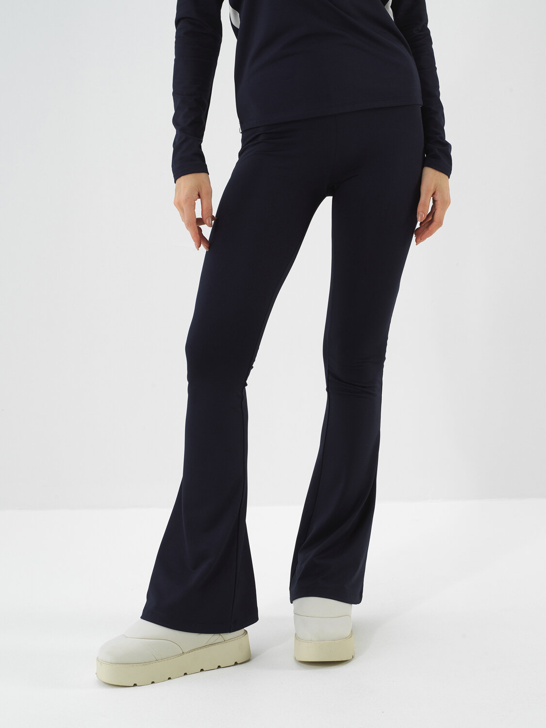 Navy Blue Flexible Textured Regular Fit Trousers - Xint