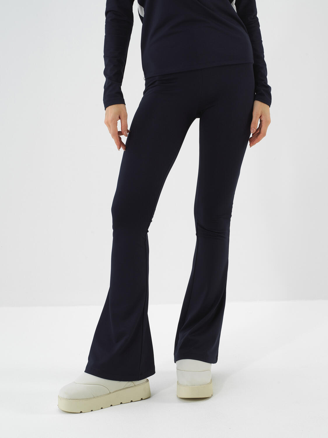 Navy Blue Flexible Textured Regular Fit Trousers