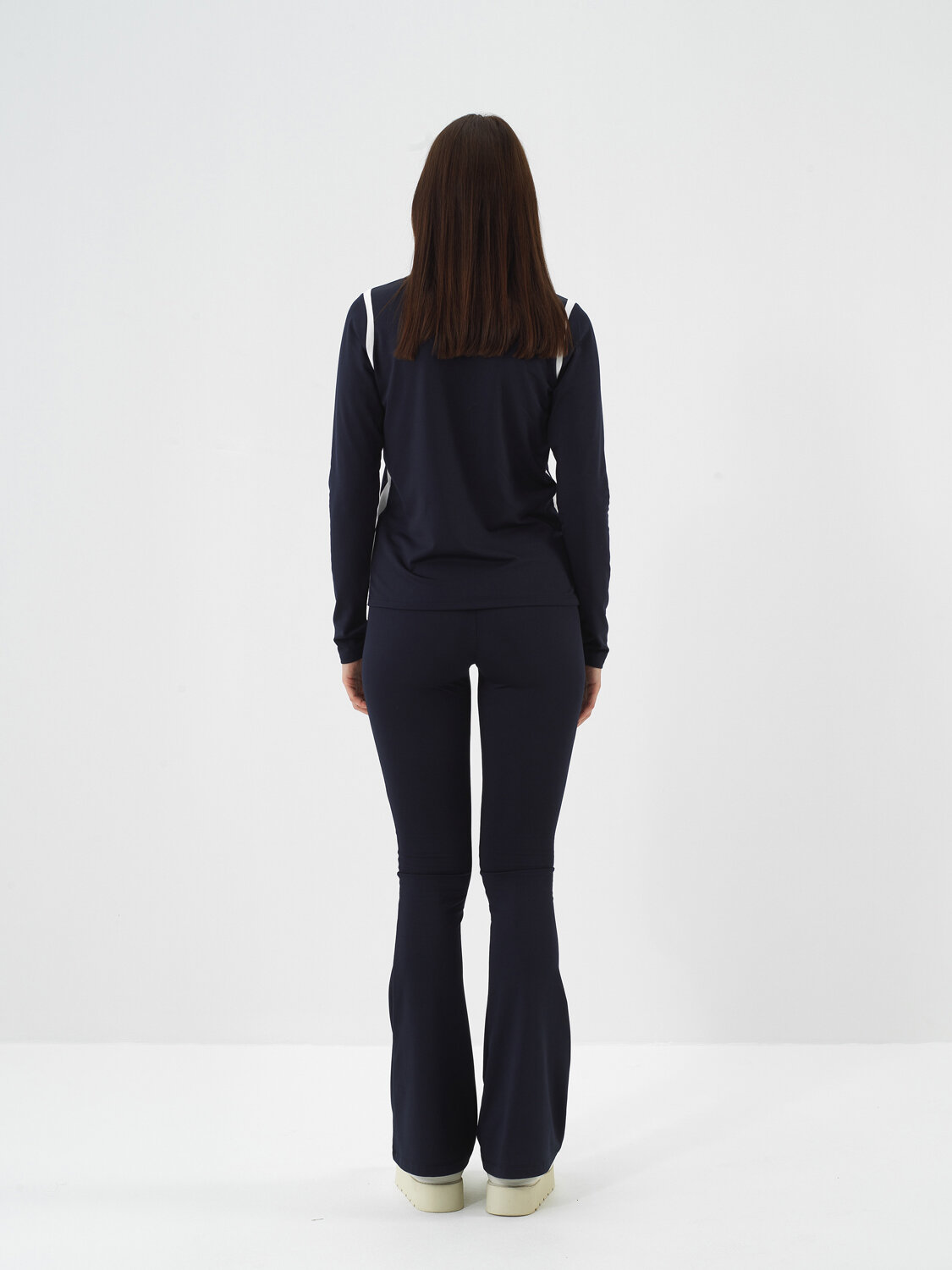Navy Blue Flexible Textured Regular Fit Trousers - Xint