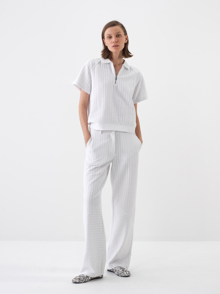 White Oversize Cotton Trousers - 2