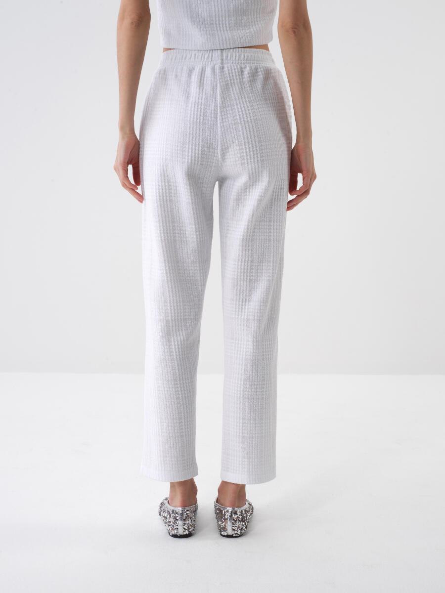 White Regular Fit Cotton Trousers - 4