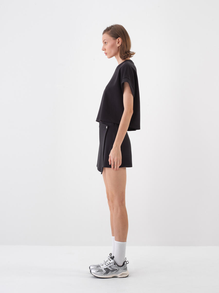 Black Oversize Cotton T-Shirt - 4