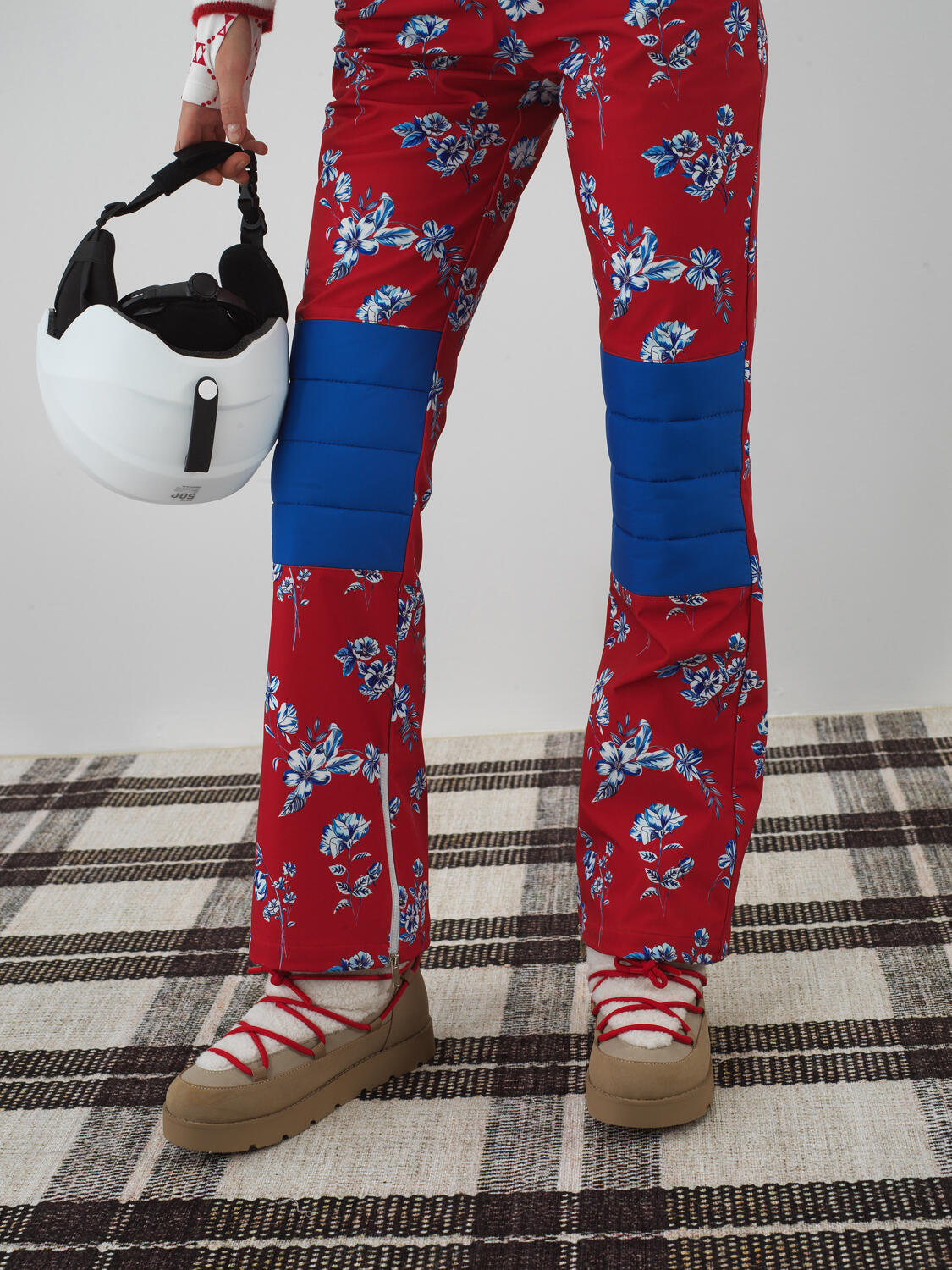 Red Softshell Textured Regular Fit Ski Overalls - 3