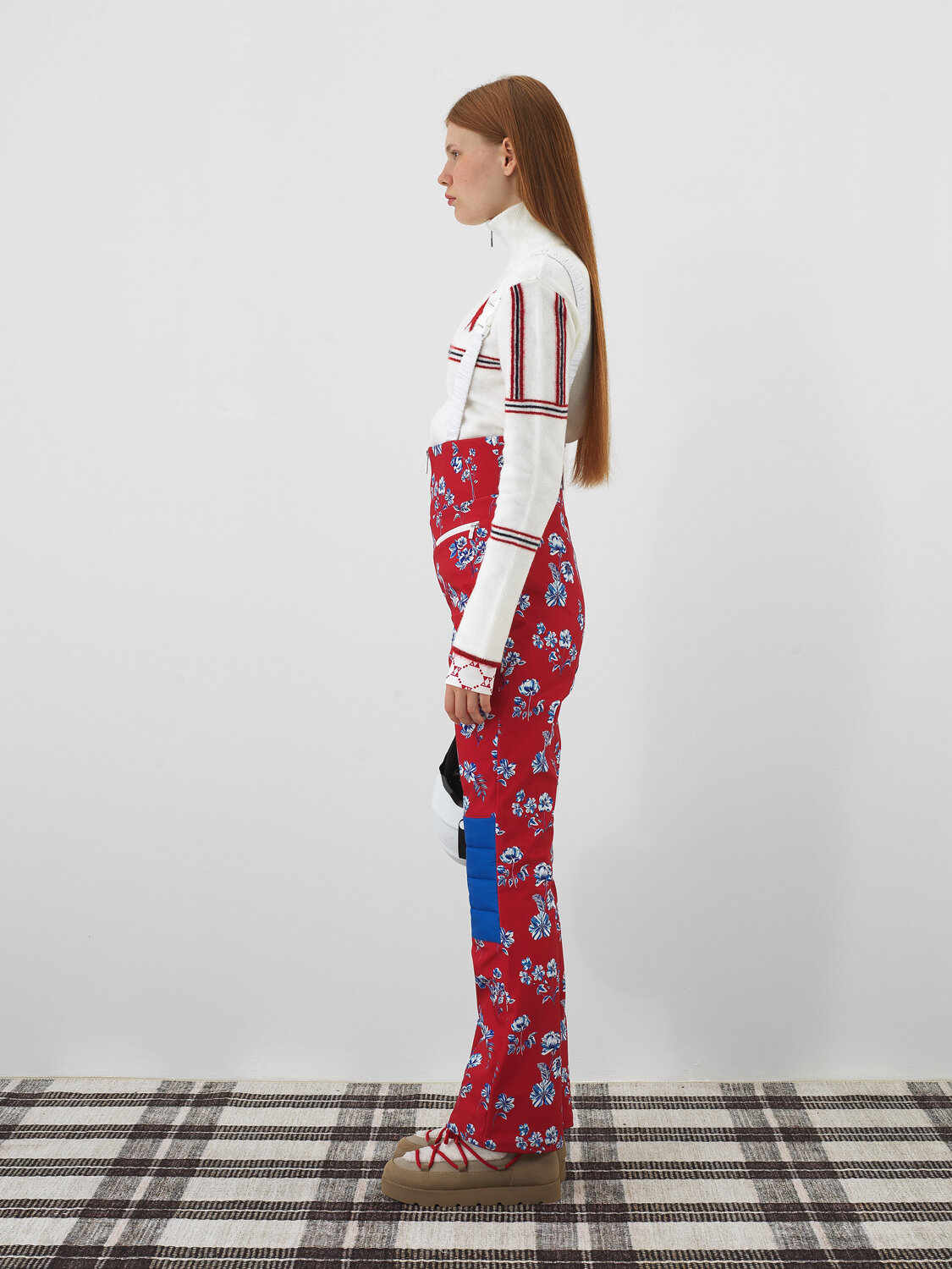 Red Softshell Textured Regular Fit Ski Overalls - Xint