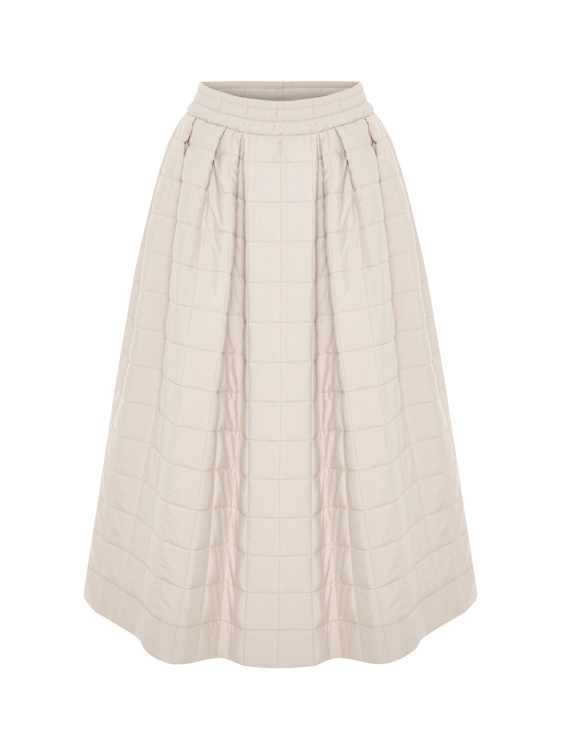 Natural Quilted Textured Oversize Skirt - Xint