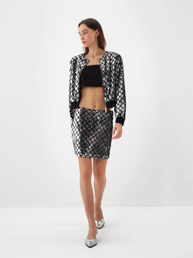 Shiny Patterned Skirt - Xint