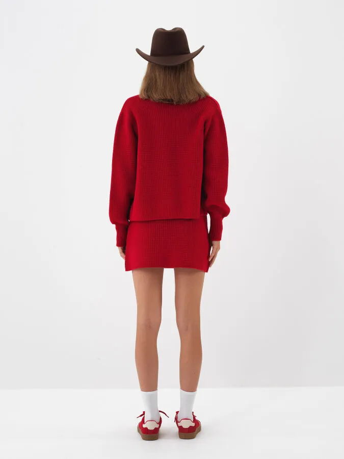 Wool Plain Skirt - Xint