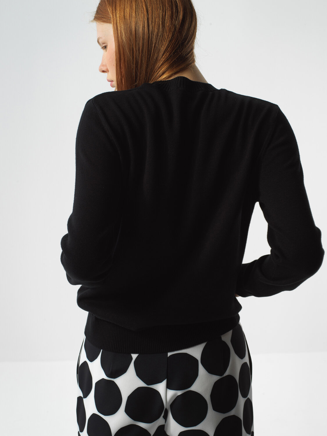 Black Cotton Textured Oversized Sweater - Xint