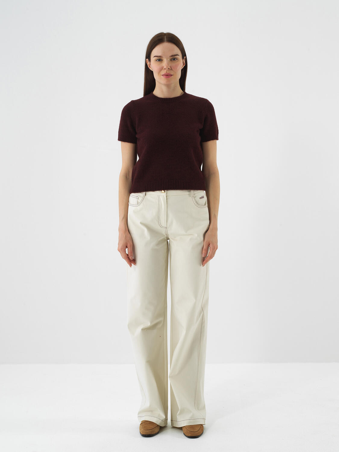 Claret Red Soft Texture Regular Fit Sweater - 2