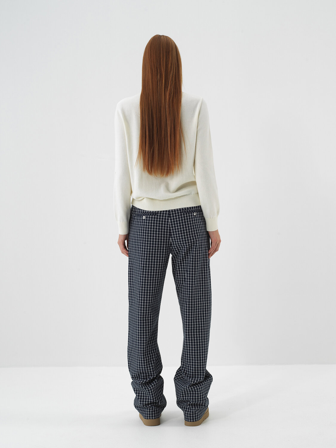 Ecru Cotton Textured Oversized Sweater - Xint