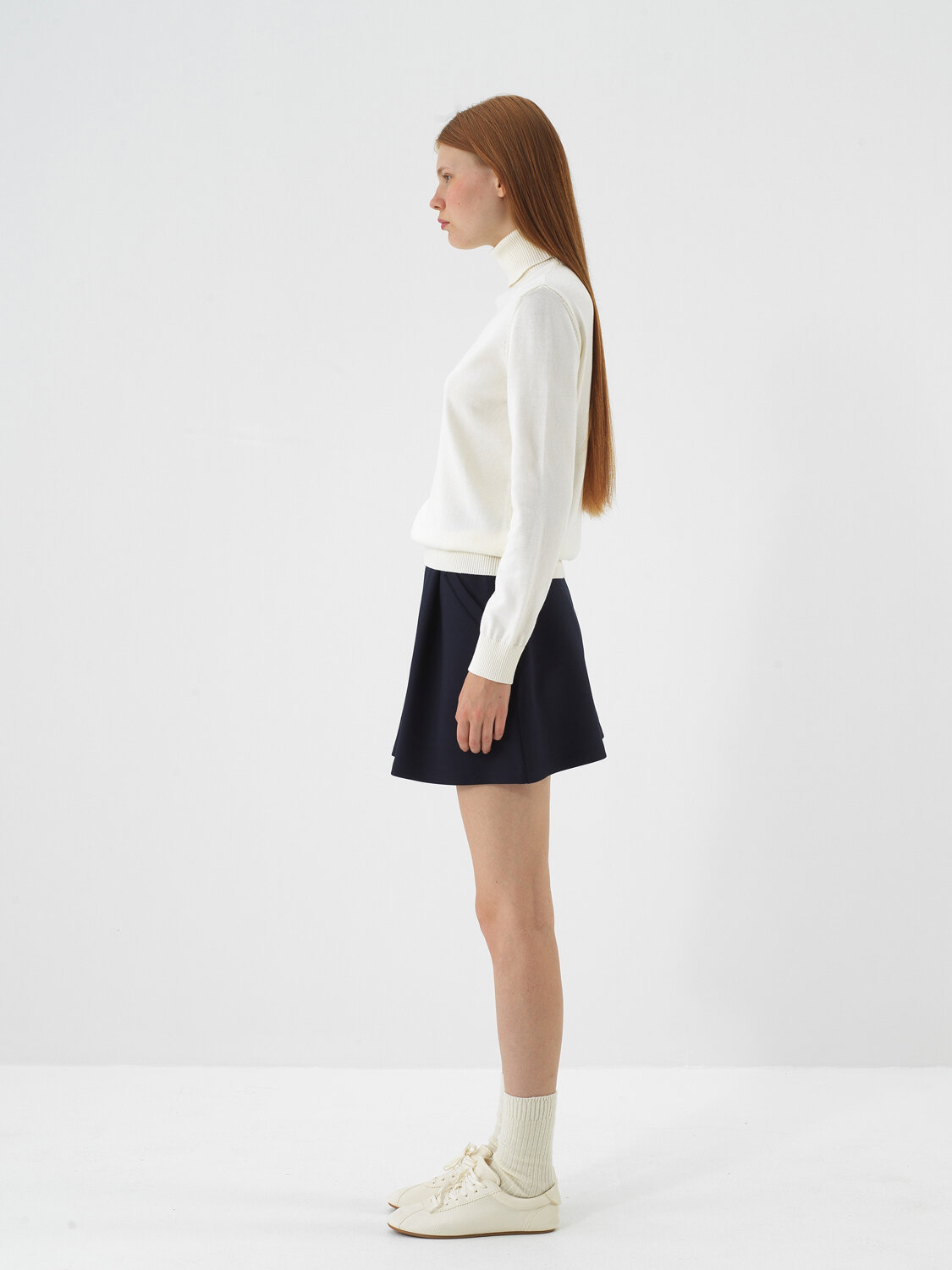 Ecru Cotton Textured Regular Fit Sweater - Xint