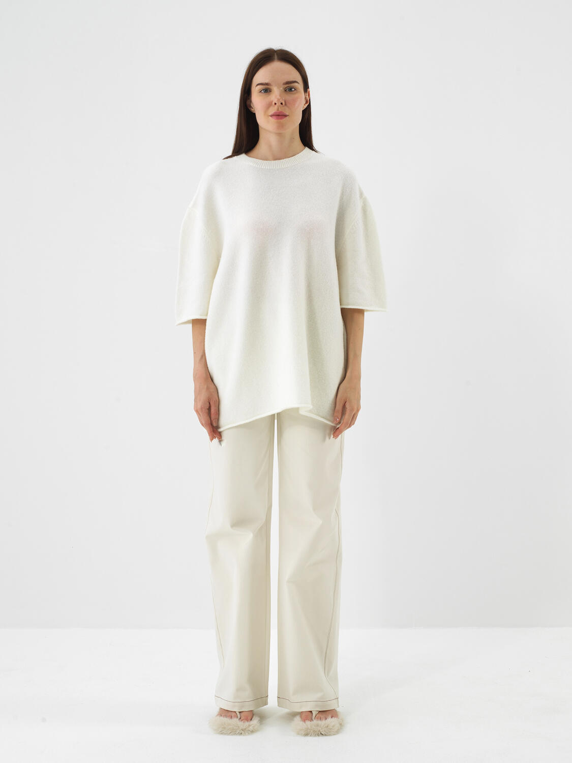 Ecru Soft Texture Oversized Sweater - 2