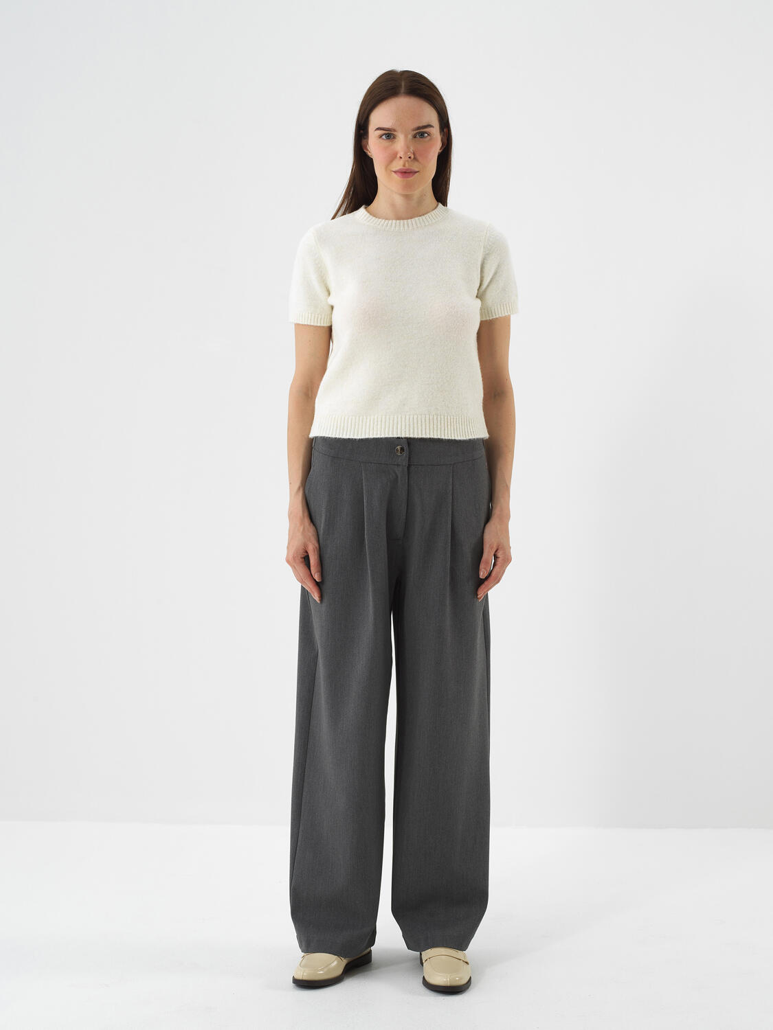 Ecru Soft Texture Regular Fit Sweater - 2