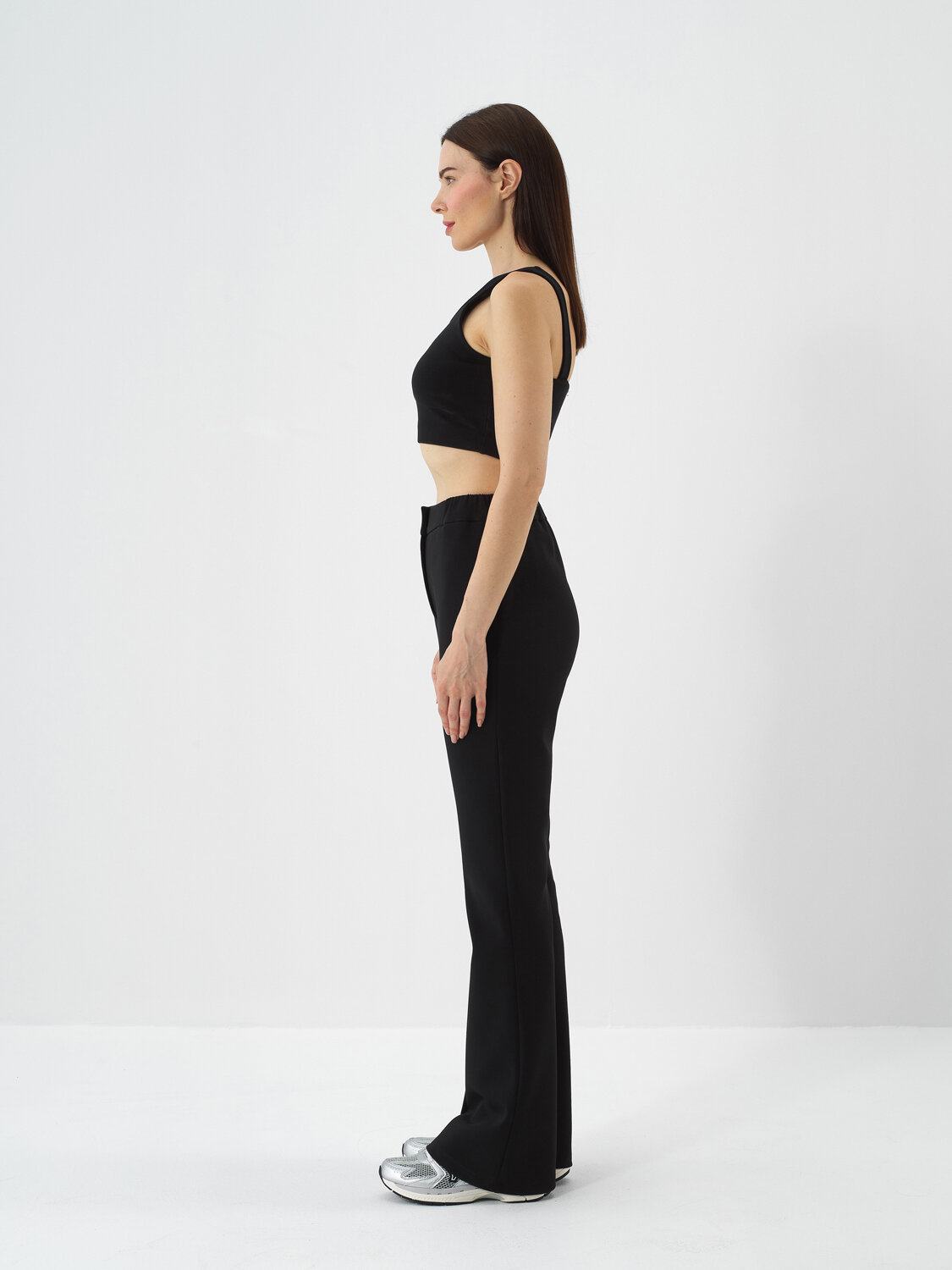 Black Cotton Textured Regular Fit Sweat Pants - Xint