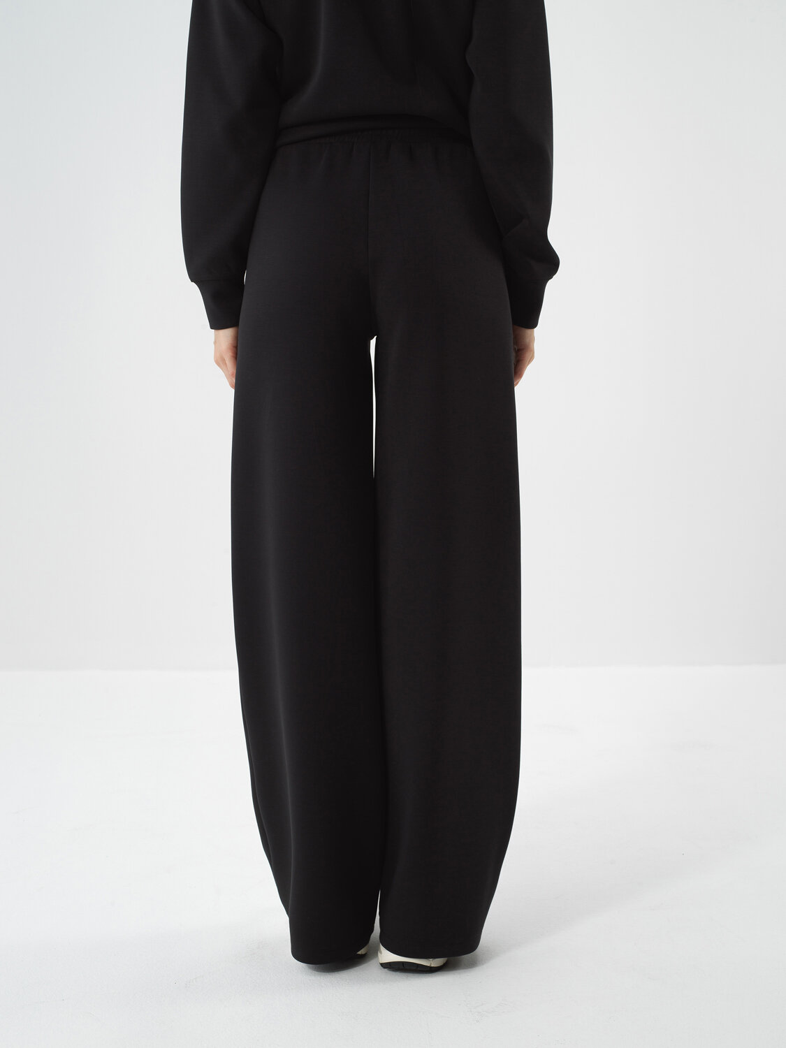 Black Modal Textured Oversize Sweat Pants - Xint